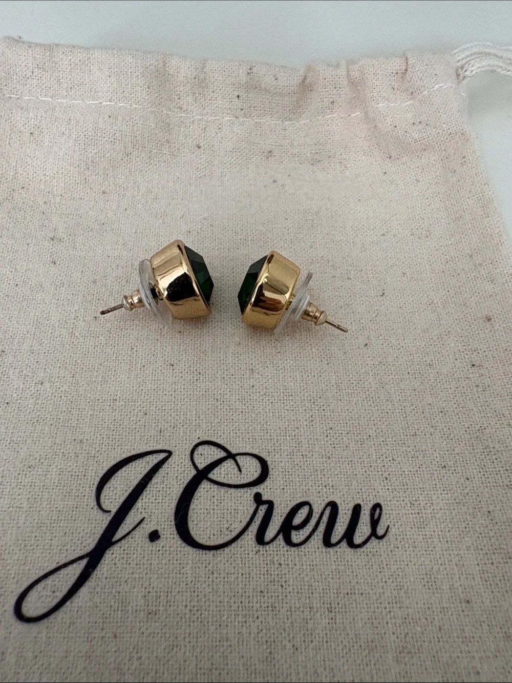 NWOT J. Crew Dark Green Stud Earrings